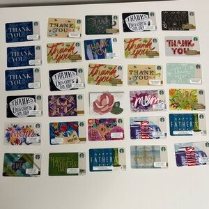 Starbucks gratitude cards - thank you, Father’s Day and Mother’s Day